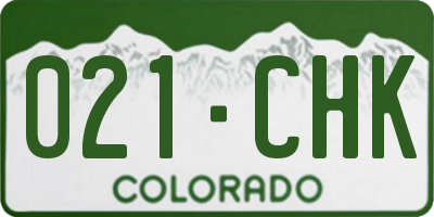 CO license plate 021CHK