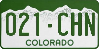 CO license plate 021CHN