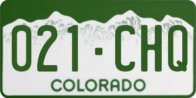CO license plate 021CHQ