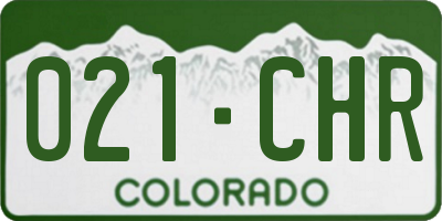 CO license plate 021CHR