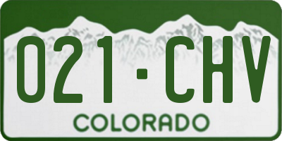 CO license plate 021CHV