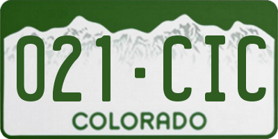 CO license plate 021CIC