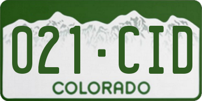 CO license plate 021CID