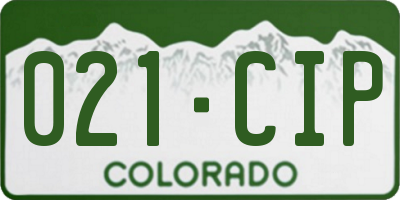 CO license plate 021CIP