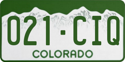 CO license plate 021CIQ