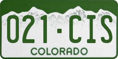 CO license plate 021CIS