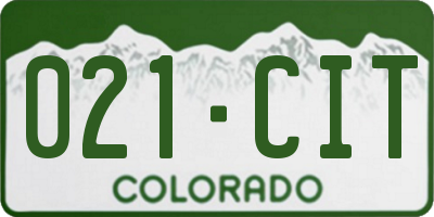 CO license plate 021CIT