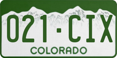 CO license plate 021CIX