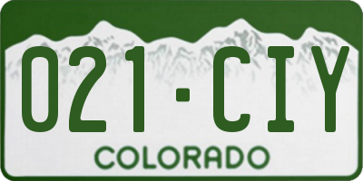 CO license plate 021CIY
