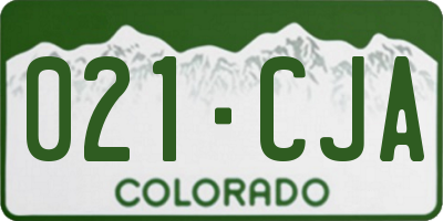 CO license plate 021CJA