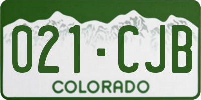 CO license plate 021CJB