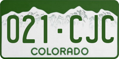 CO license plate 021CJC
