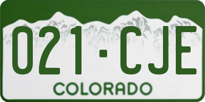 CO license plate 021CJE