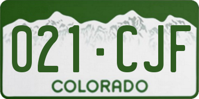 CO license plate 021CJF