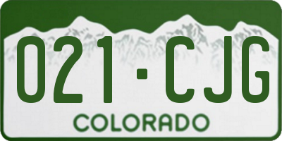 CO license plate 021CJG
