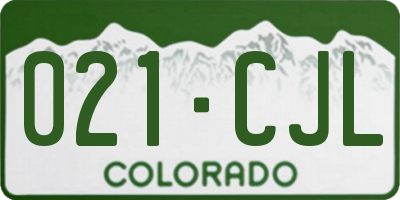 CO license plate 021CJL