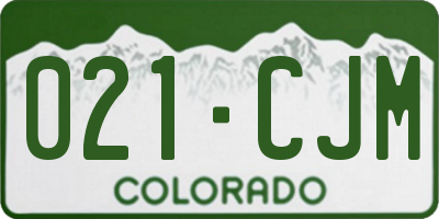 CO license plate 021CJM