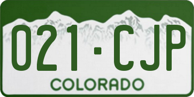 CO license plate 021CJP