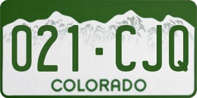 CO license plate 021CJQ