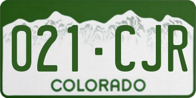 CO license plate 021CJR