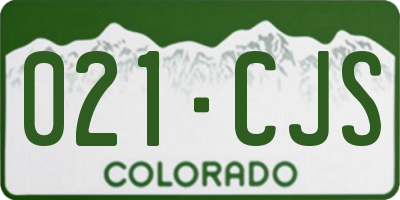 CO license plate 021CJS