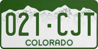 CO license plate 021CJT