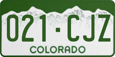 CO license plate 021CJZ