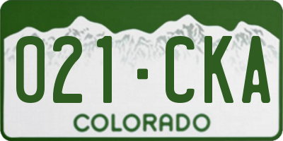 CO license plate 021CKA