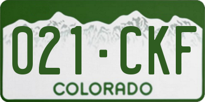 CO license plate 021CKF