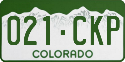 CO license plate 021CKP