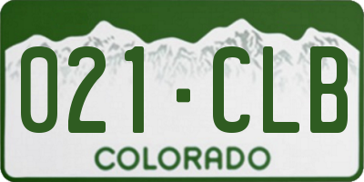 CO license plate 021CLB