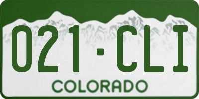 CO license plate 021CLI
