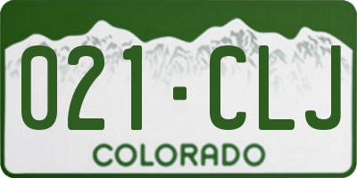CO license plate 021CLJ