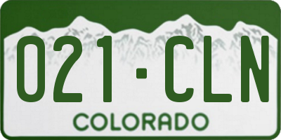 CO license plate 021CLN