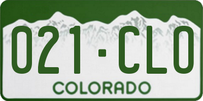 CO license plate 021CLO