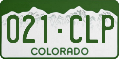 CO license plate 021CLP
