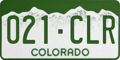 CO license plate 021CLR