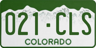 CO license plate 021CLS
