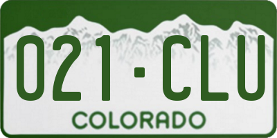 CO license plate 021CLU