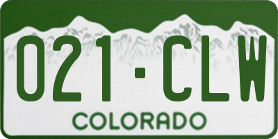 CO license plate 021CLW