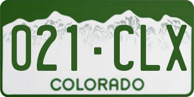 CO license plate 021CLX