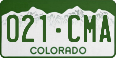 CO license plate 021CMA