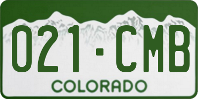 CO license plate 021CMB