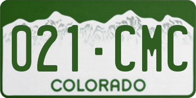 CO license plate 021CMC