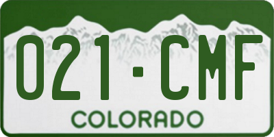 CO license plate 021CMF