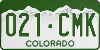 CO license plate 021CMK