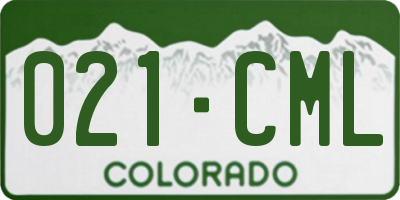 CO license plate 021CML