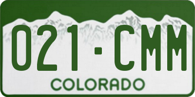 CO license plate 021CMM