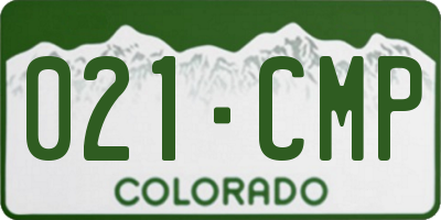 CO license plate 021CMP