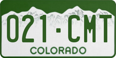 CO license plate 021CMT